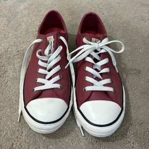 Leather Converse All Stars with flannel interior US 5.5